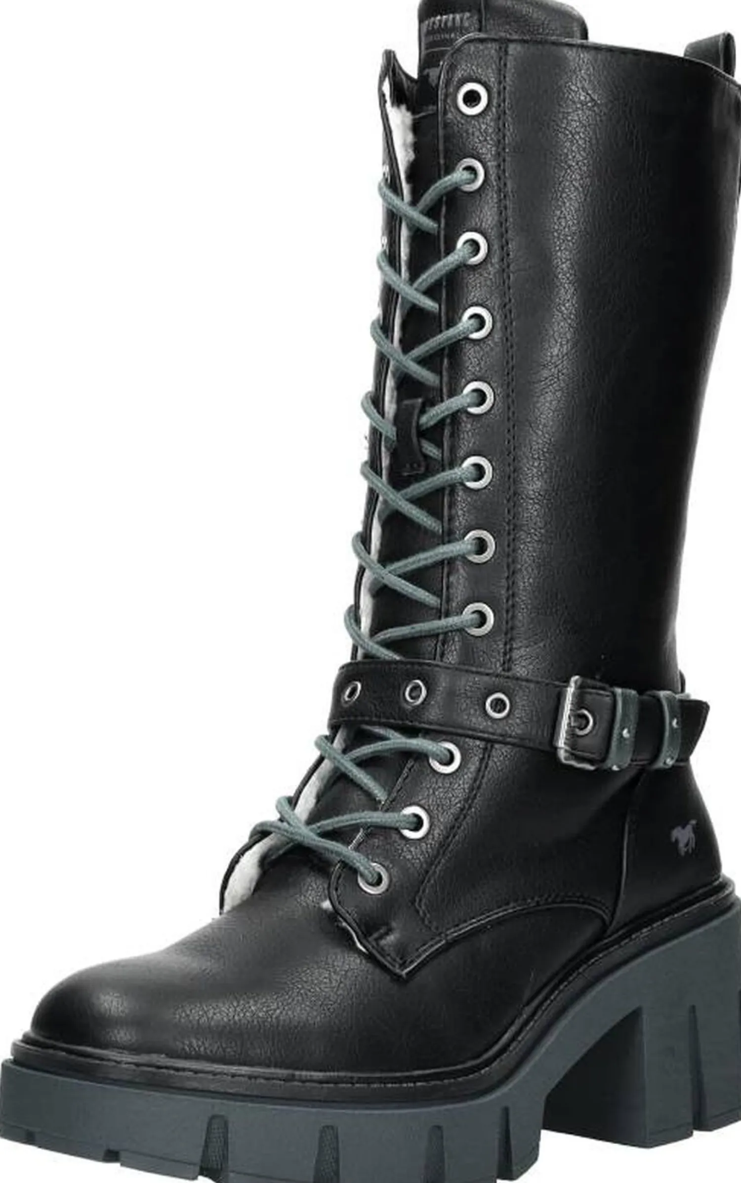 Mustang Veterschoenen Hoog Zwart Clearance