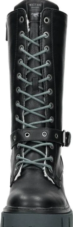 Mustang Veterschoenen Hoog Zwart Clearance