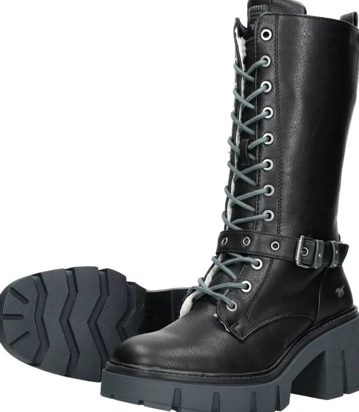 Mustang Veterschoenen Hoog Zwart Clearance