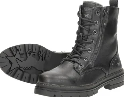 Mustang Veterschoenen Hoog Zwart Sale