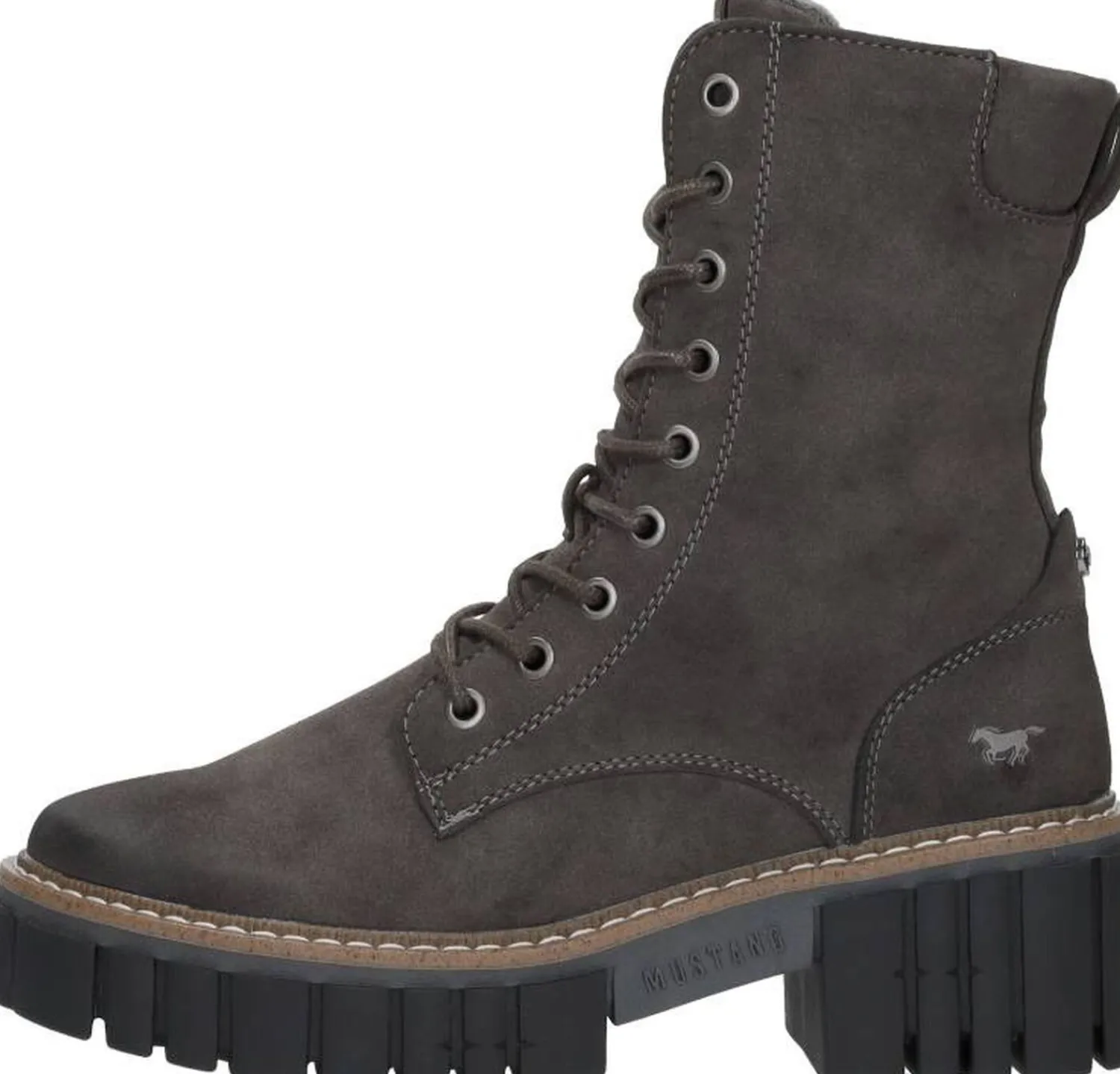Mustang Veterschoenen Hoog Taupe Outlet