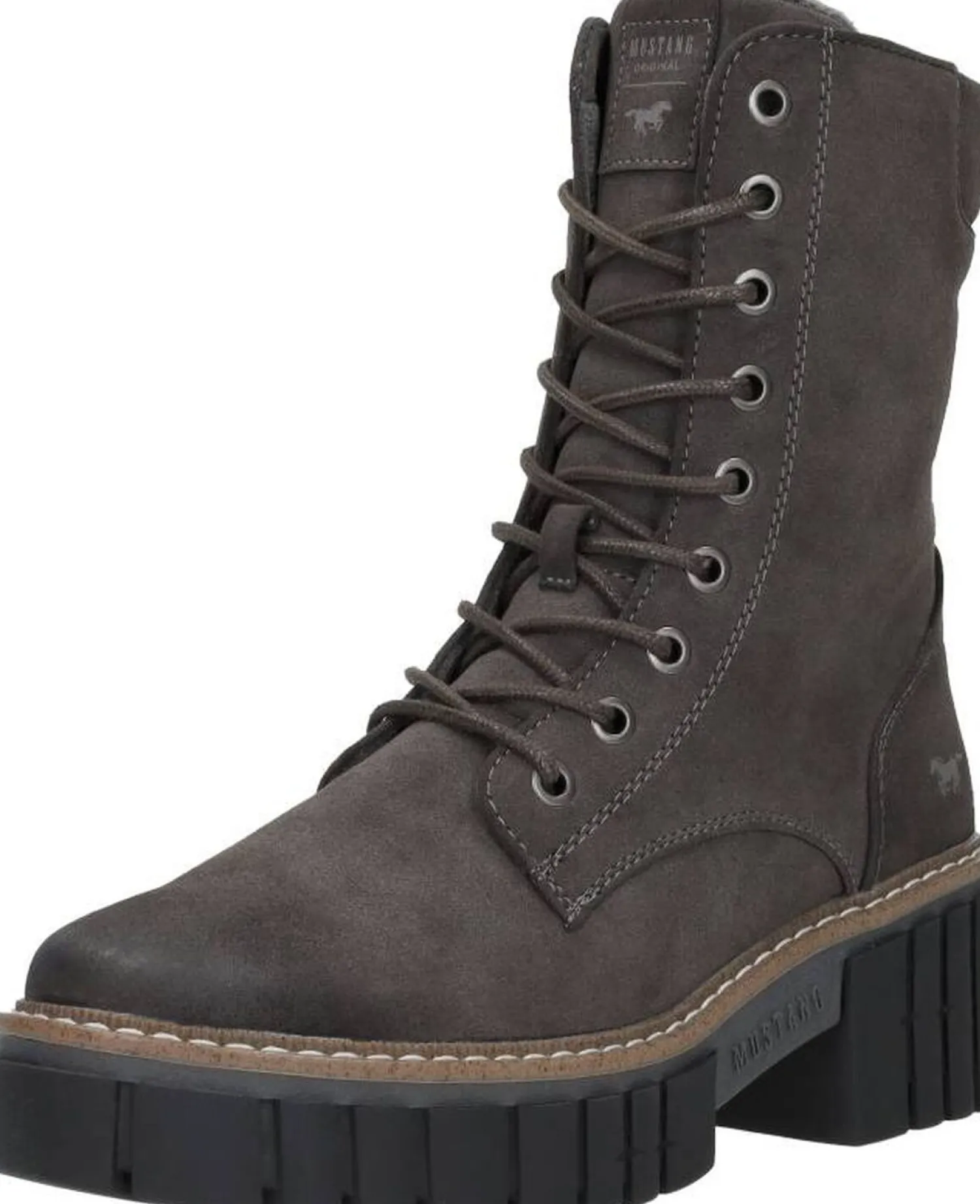 Mustang Veterschoenen Hoog Taupe Outlet