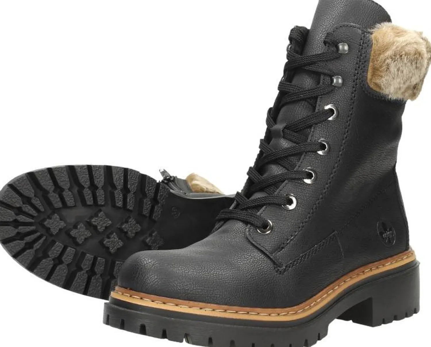Rieker Veterschoenen Hoog Zwart New