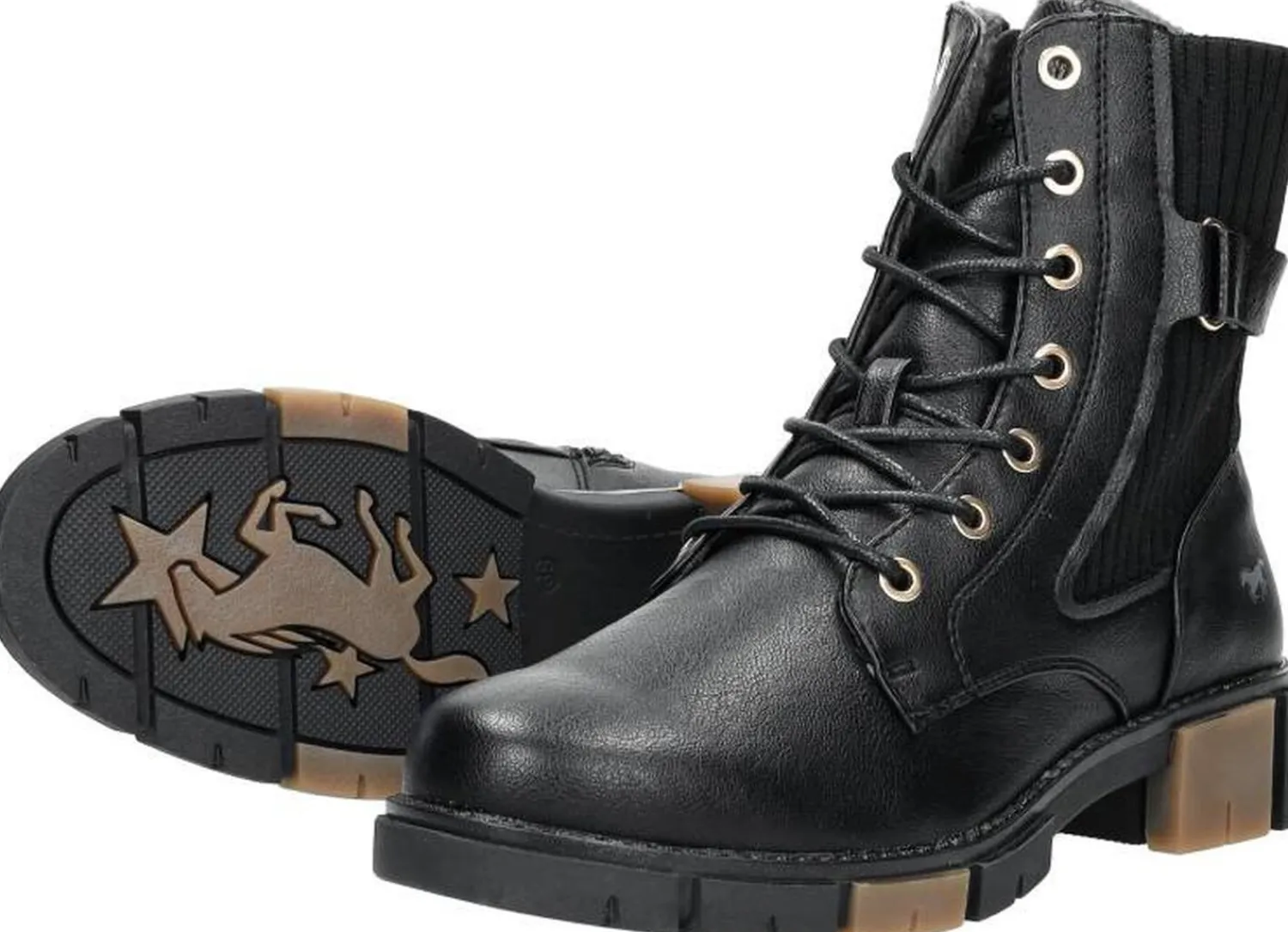 Mustang Veterschoenen Hoog Zwart Hot