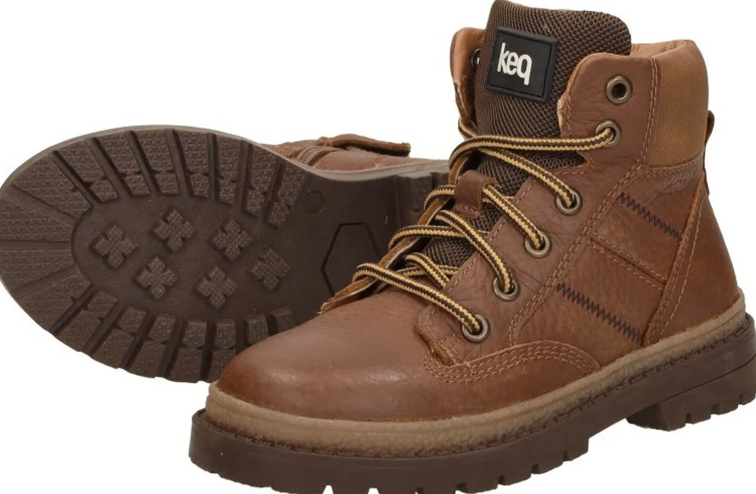 Keq Veterschoenen Hoog Cognac New