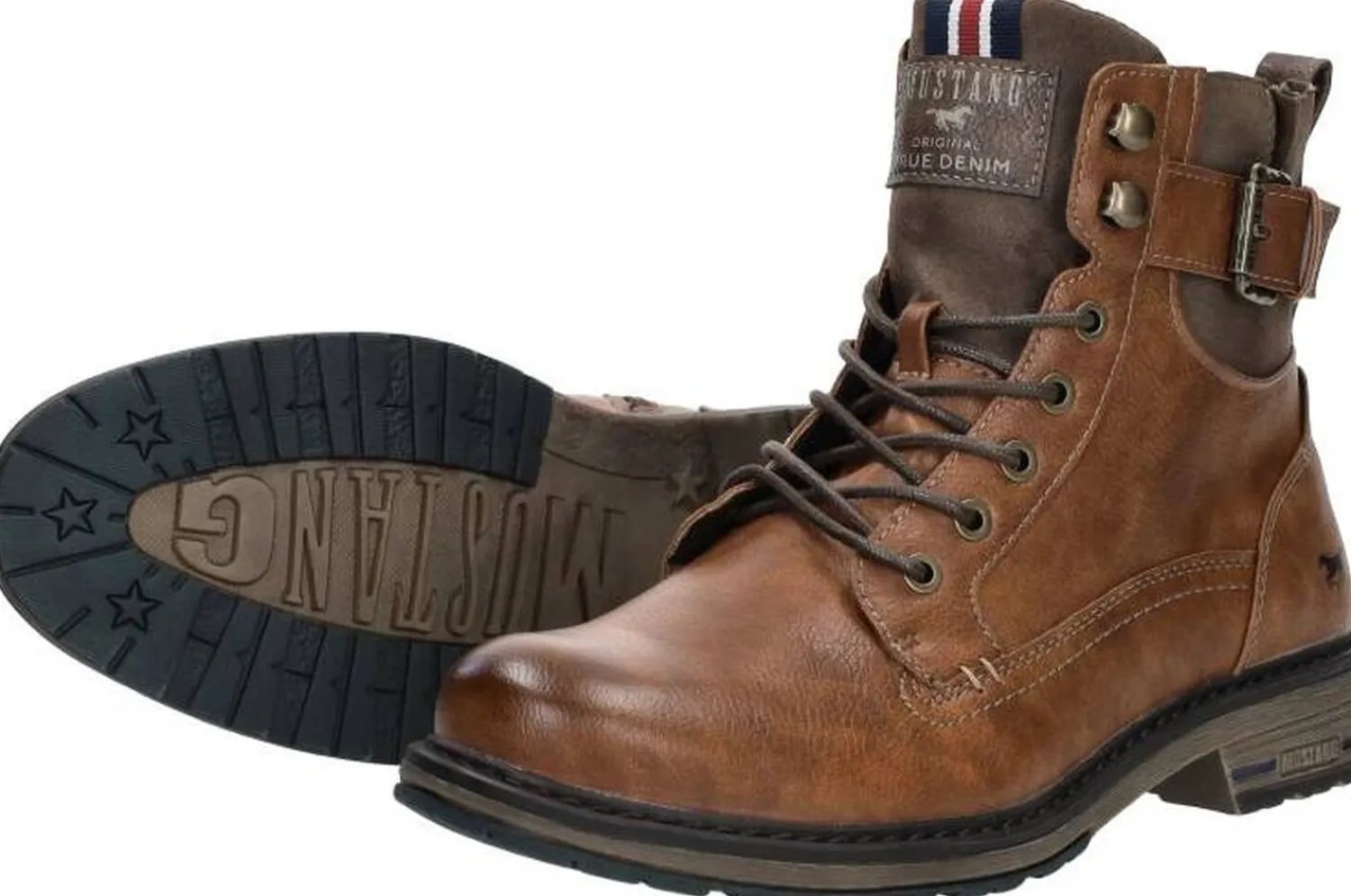 Mustang Veterschoenen Hoog Cognac New