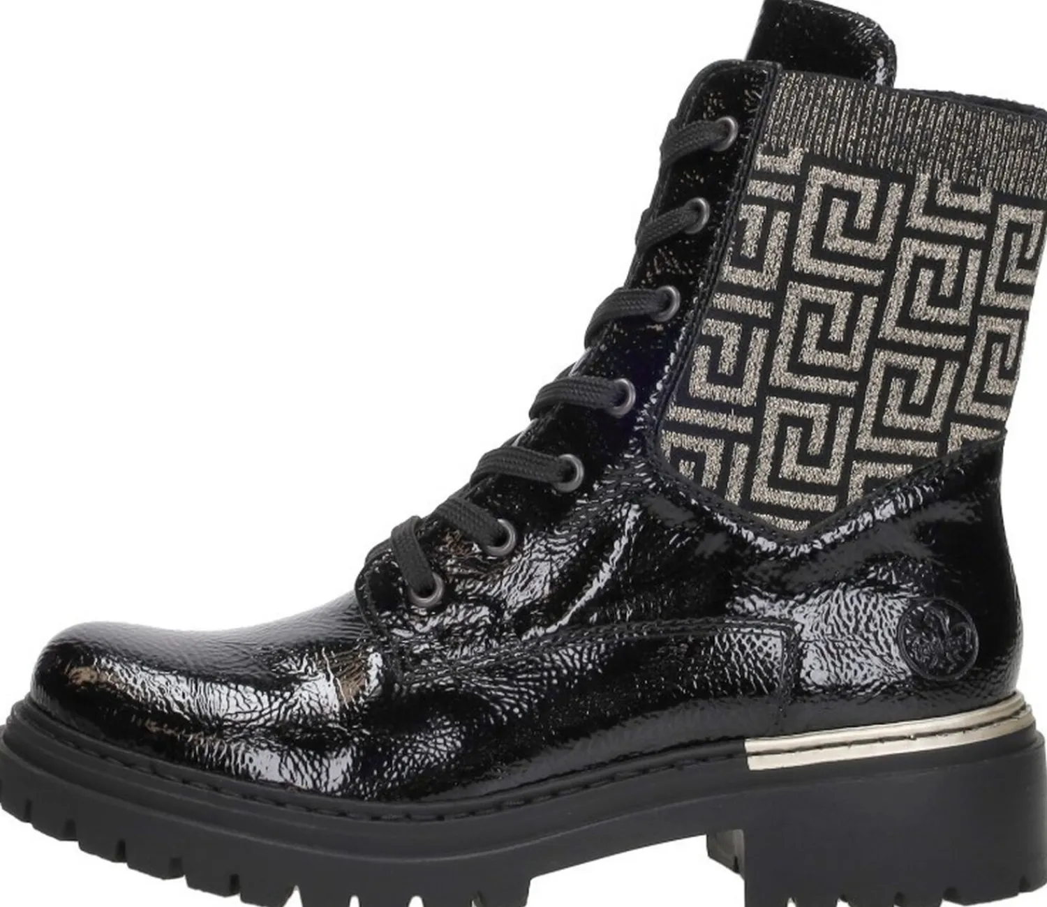 Rieker Veterschoenen Hoog Zwart lak New