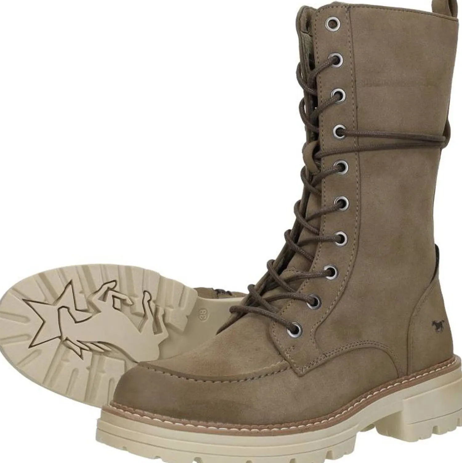 Mustang Veterschoenen Hoog Taupe Online