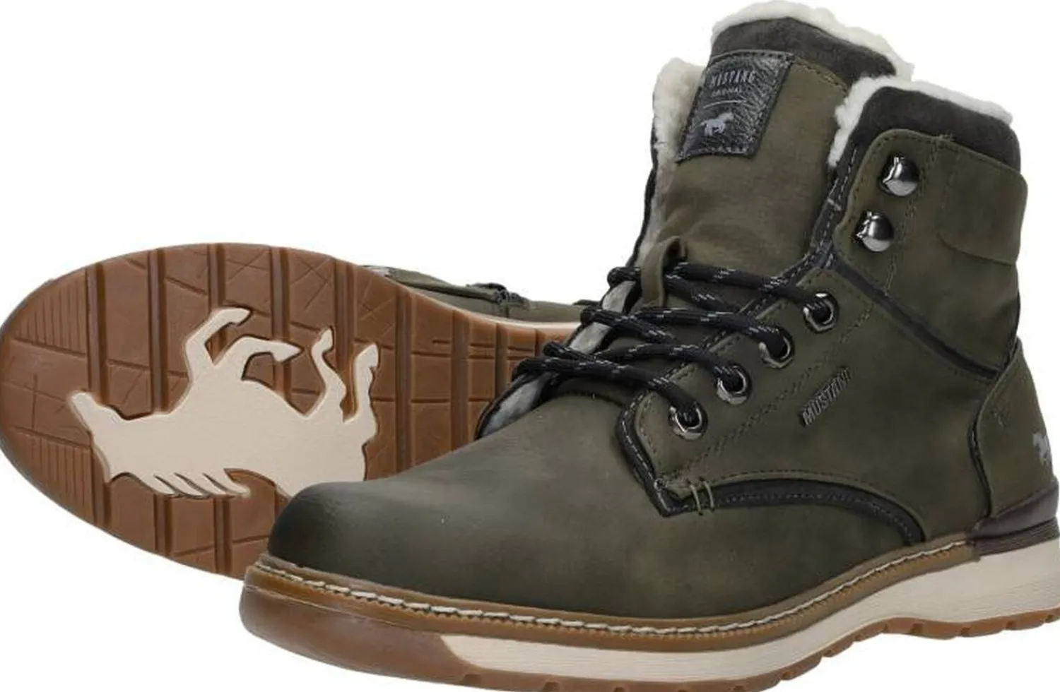 Mustang Veterschoenen Hoog Groen New
