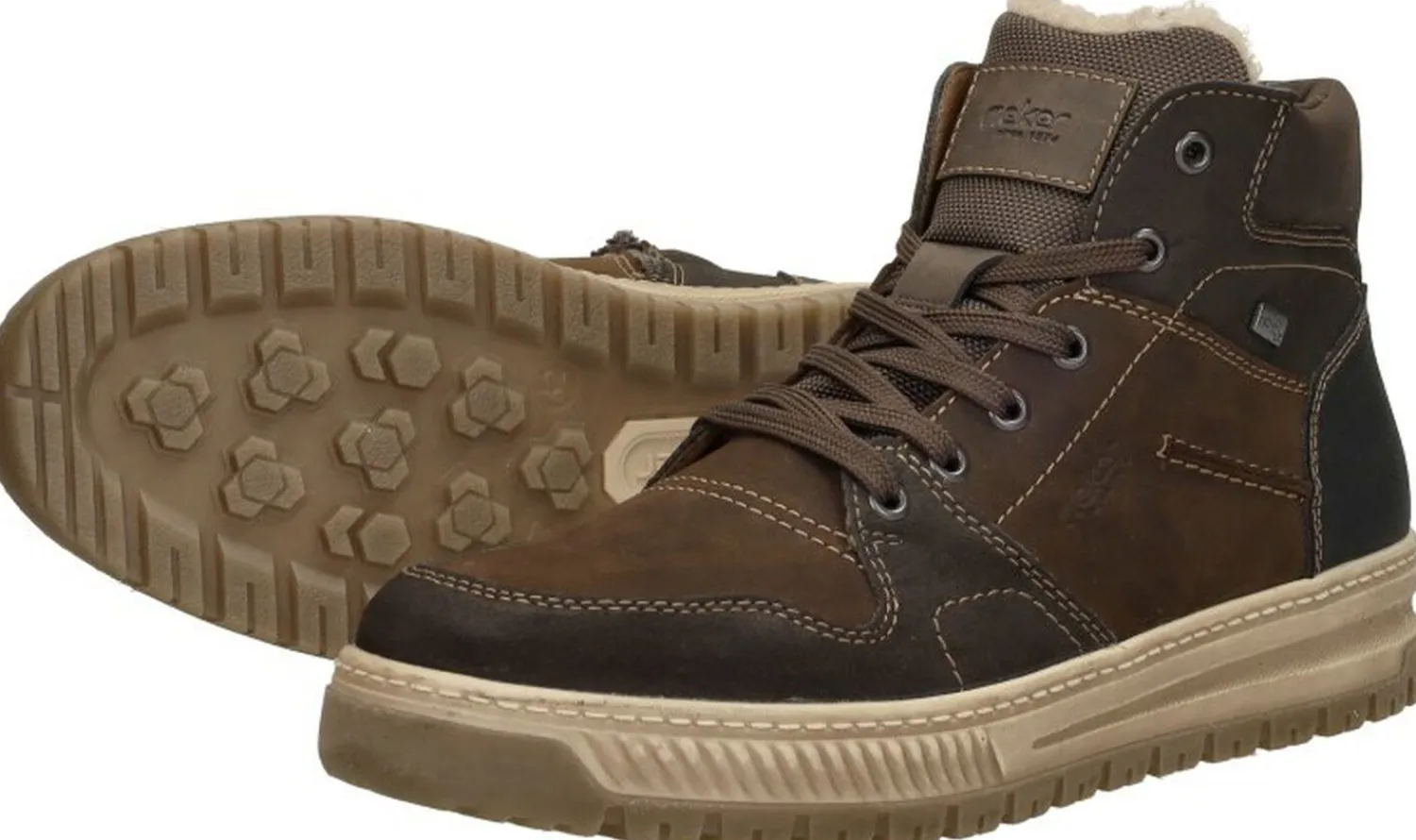 Rieker Veterschoenen Hoog Donkerbruin Clearance