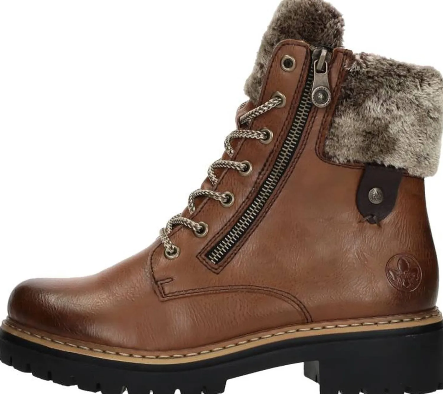 Rieker Veterschoenen Hoog Cognac Outlet