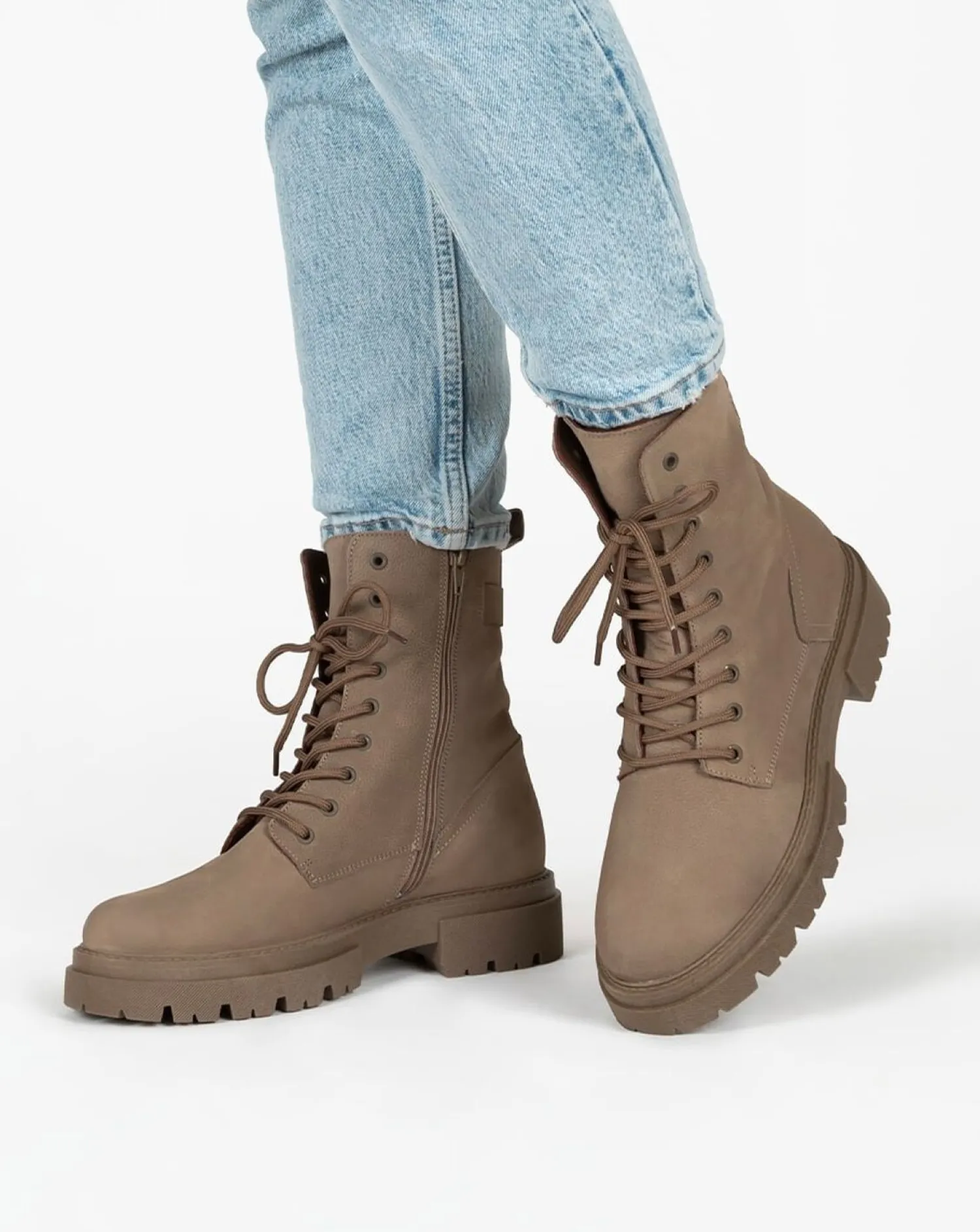 Sub55 Veterschoenen Hoog Taupe New