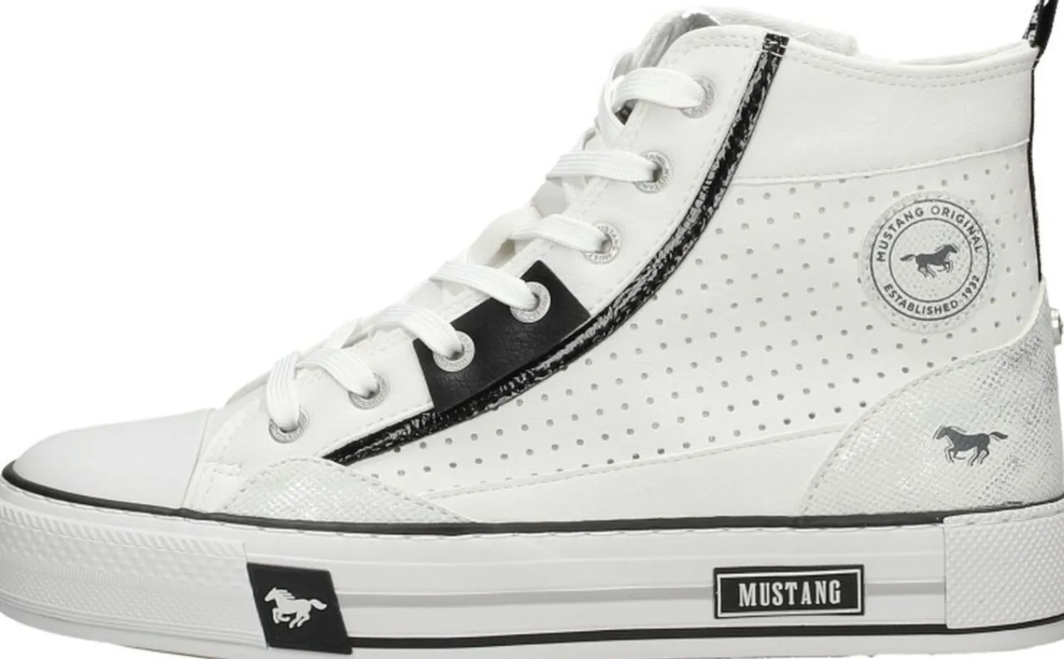 Mustang Veterschoenen Hoog Wit Outlet