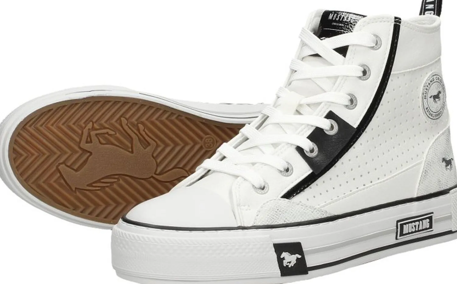 Mustang Veterschoenen Hoog Wit Outlet
