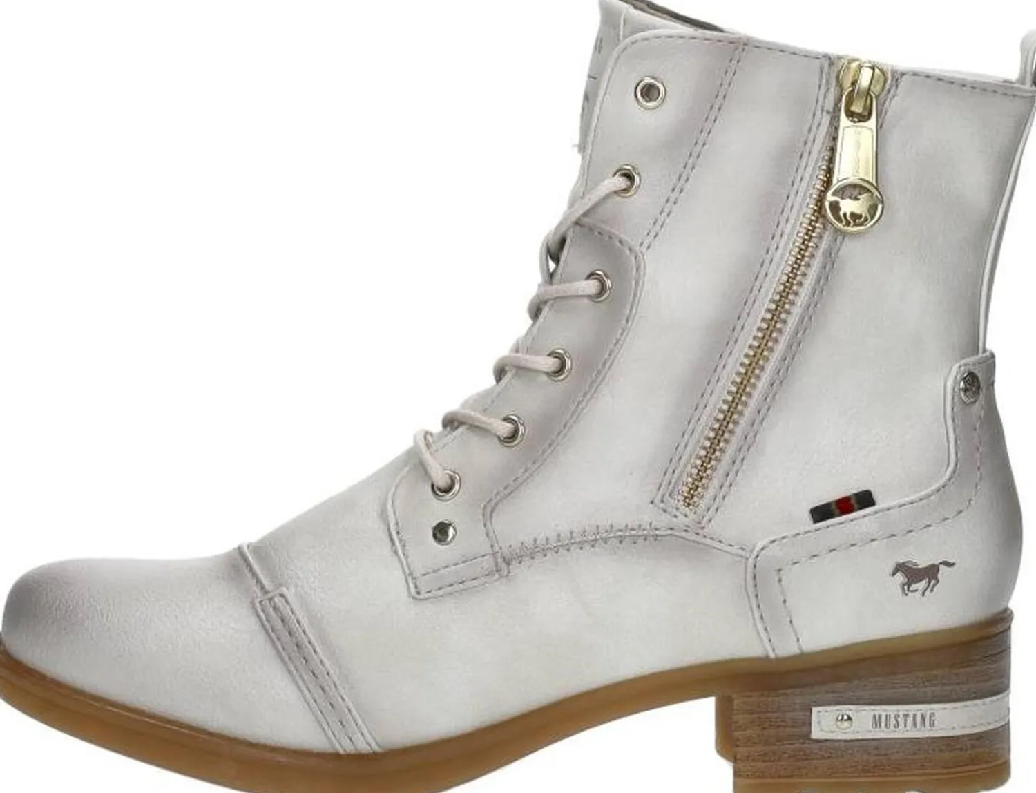 Mustang Veterschoenen Hoog Gebroken wit Sale