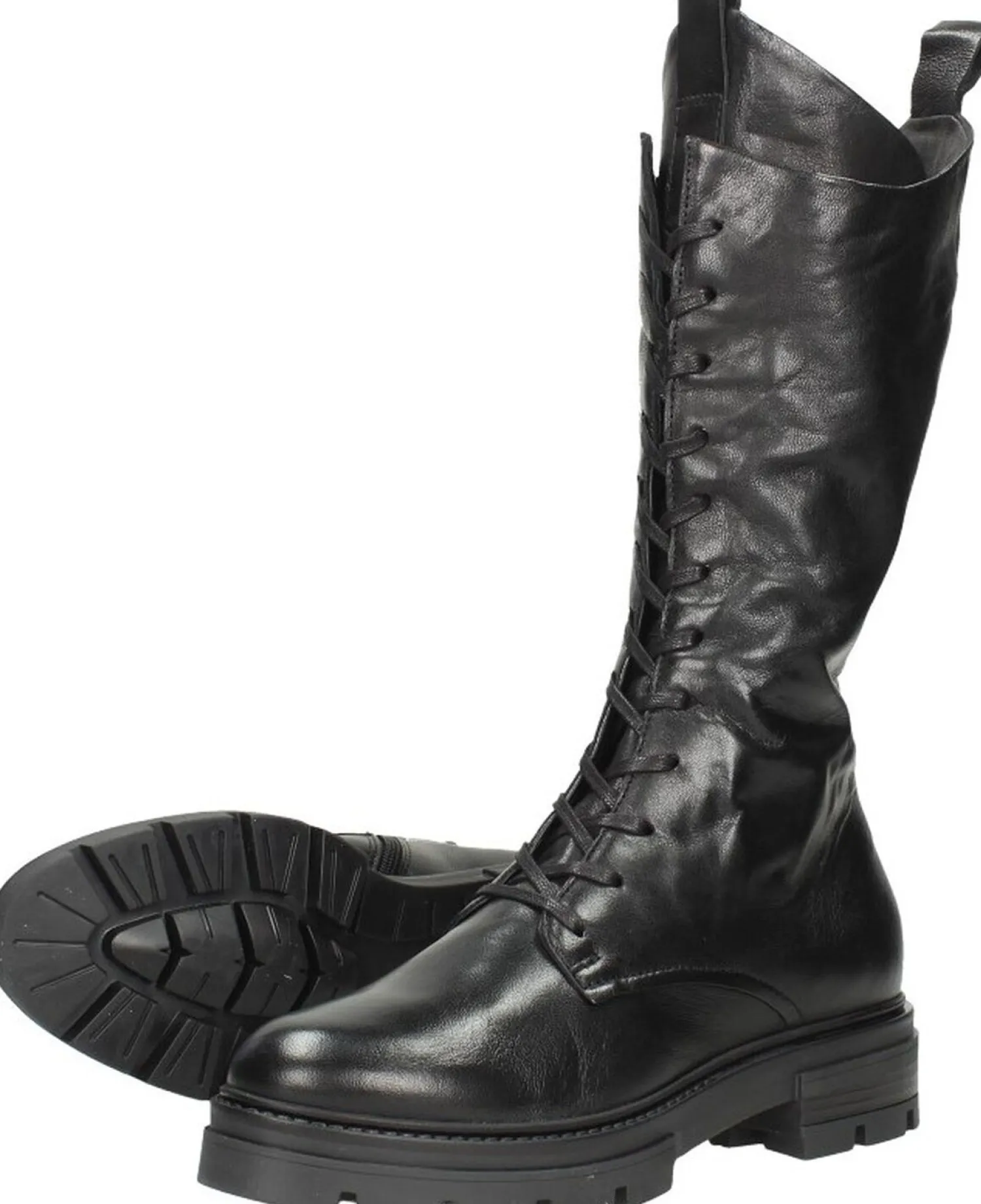 Mjus Veterschoenen Hoog Zwart Clearance