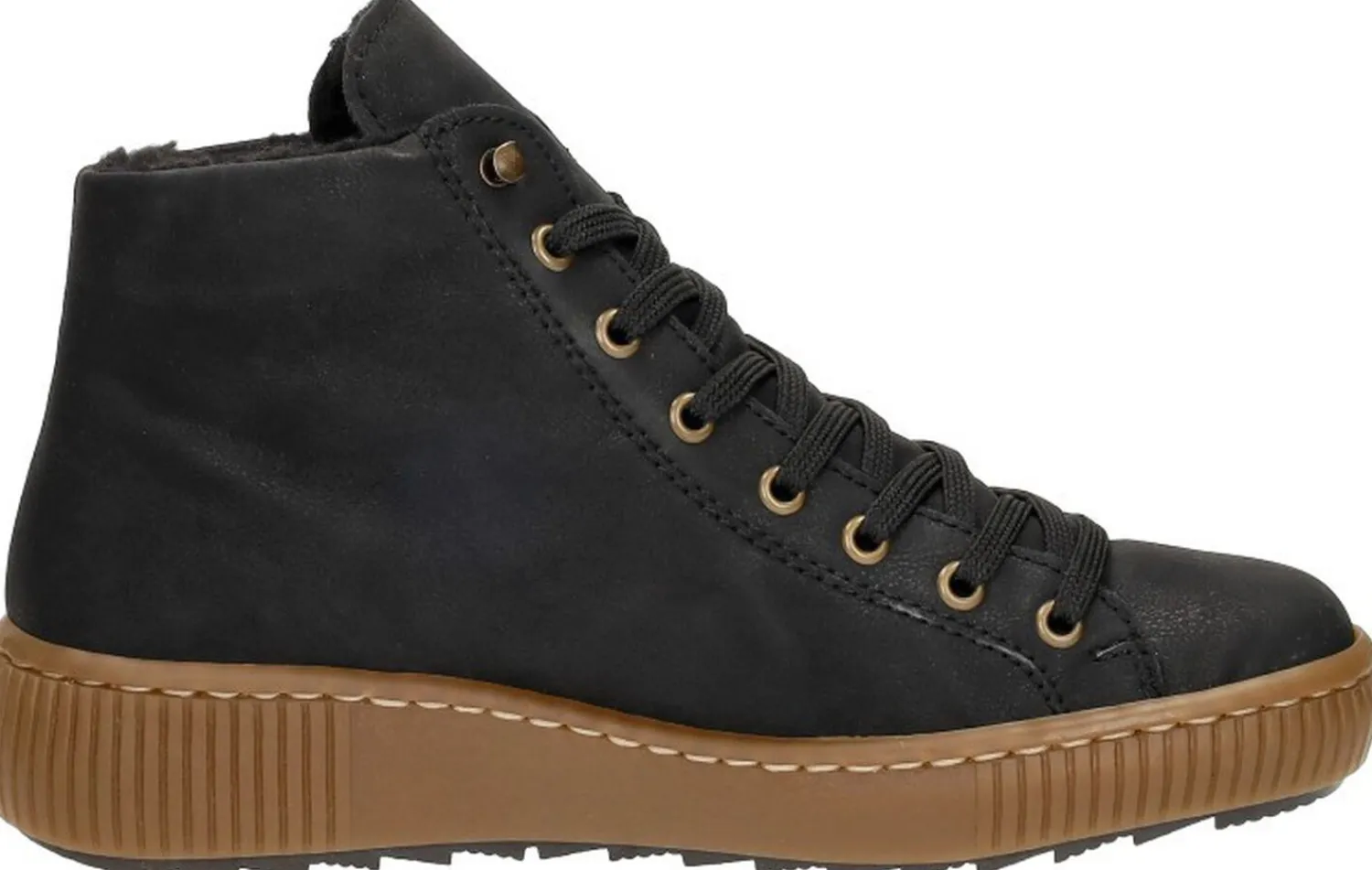 Rieker Veterschoenen Hoog Zwart Discount