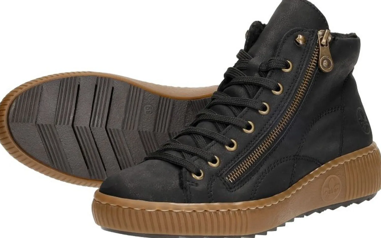 Rieker Veterschoenen Hoog Zwart Discount