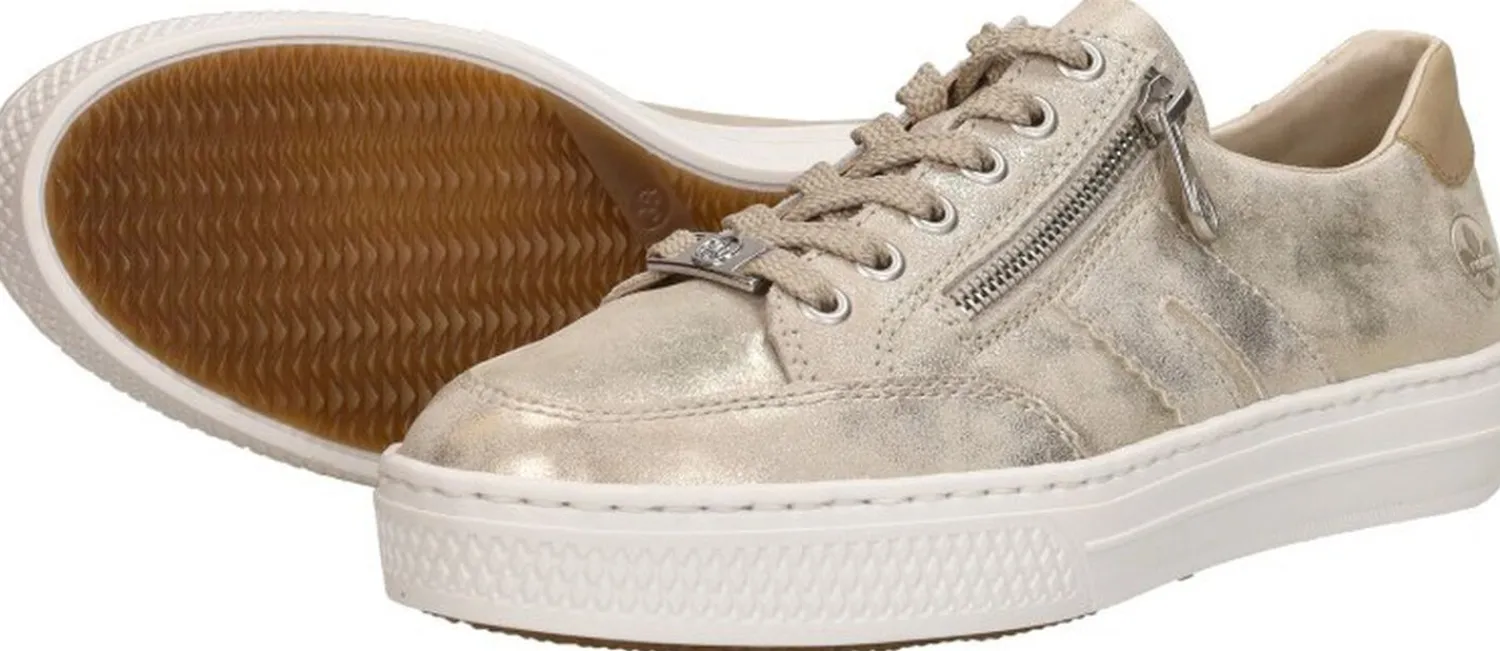 Rieker Veterschoenen Laag Goudkleur Clearance