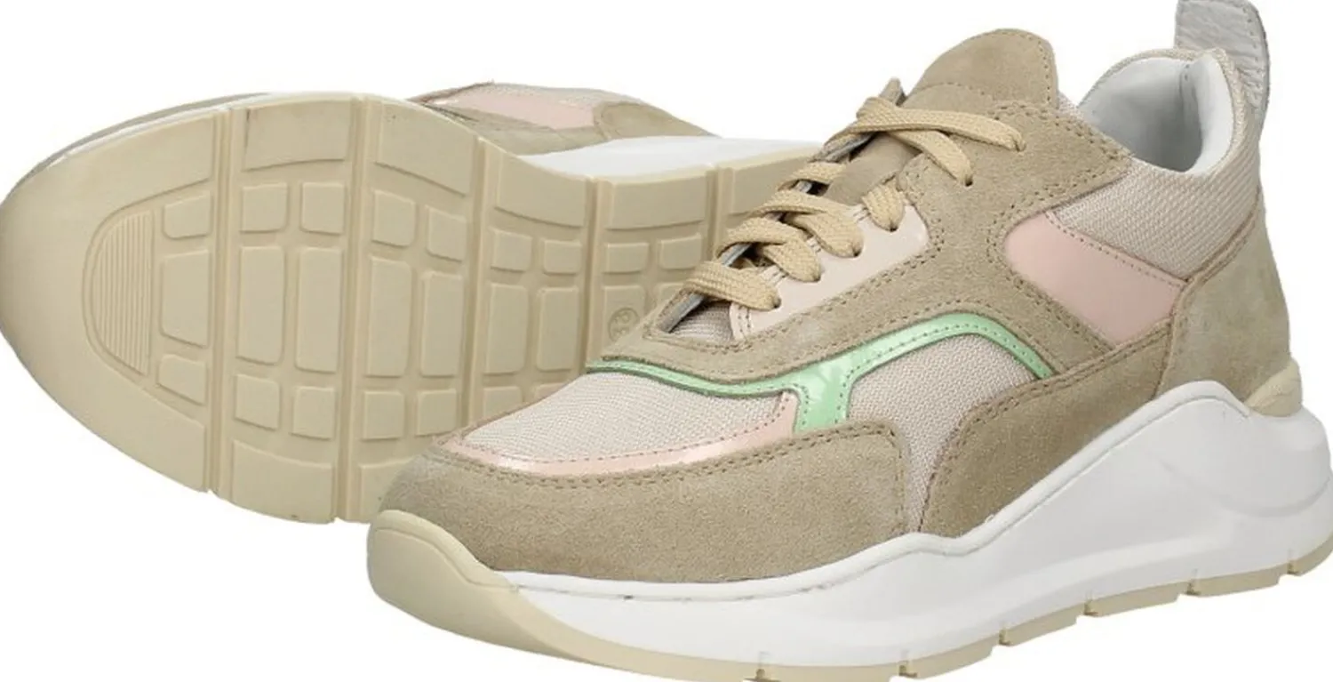 Sub55 Veterschoenen Laag Beige Clearance