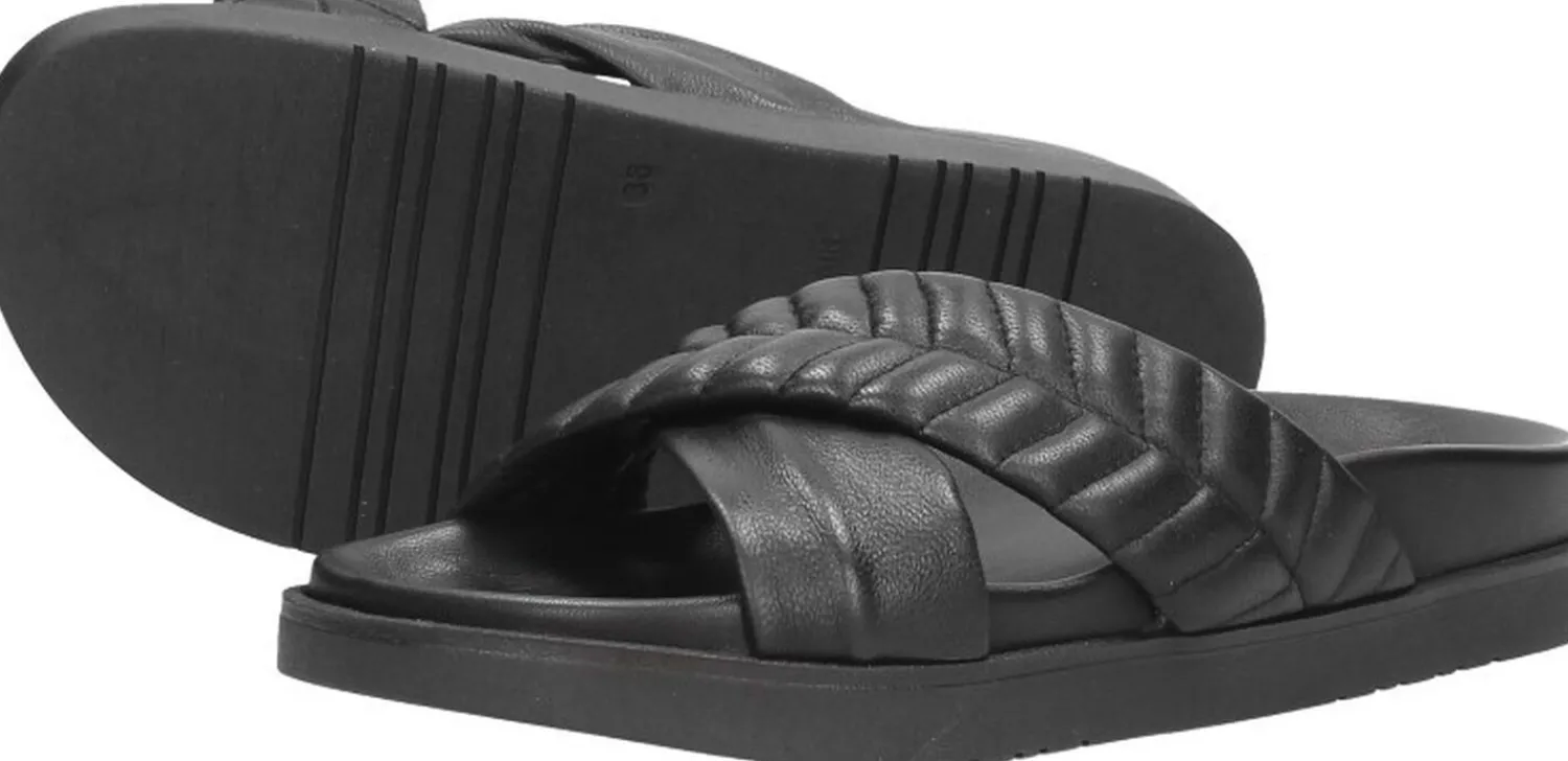 Red Rag Women Flat Sandal Padding Zwart Discount