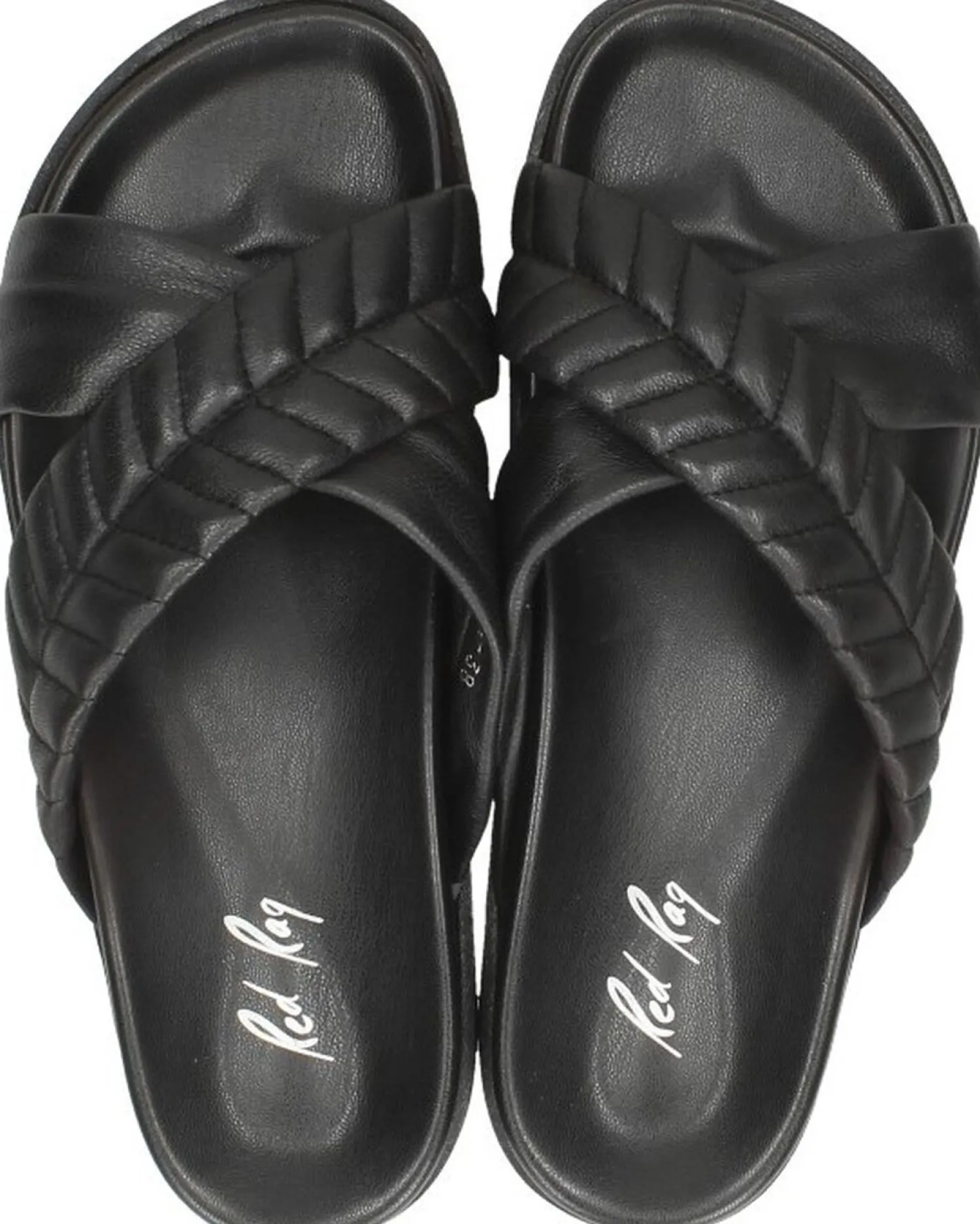 Red Rag Women Flat Sandal Padding Zwart Discount