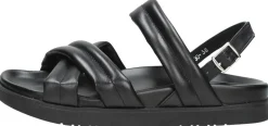 Red Rag Women Flat Sandal Padding Zwart Sale