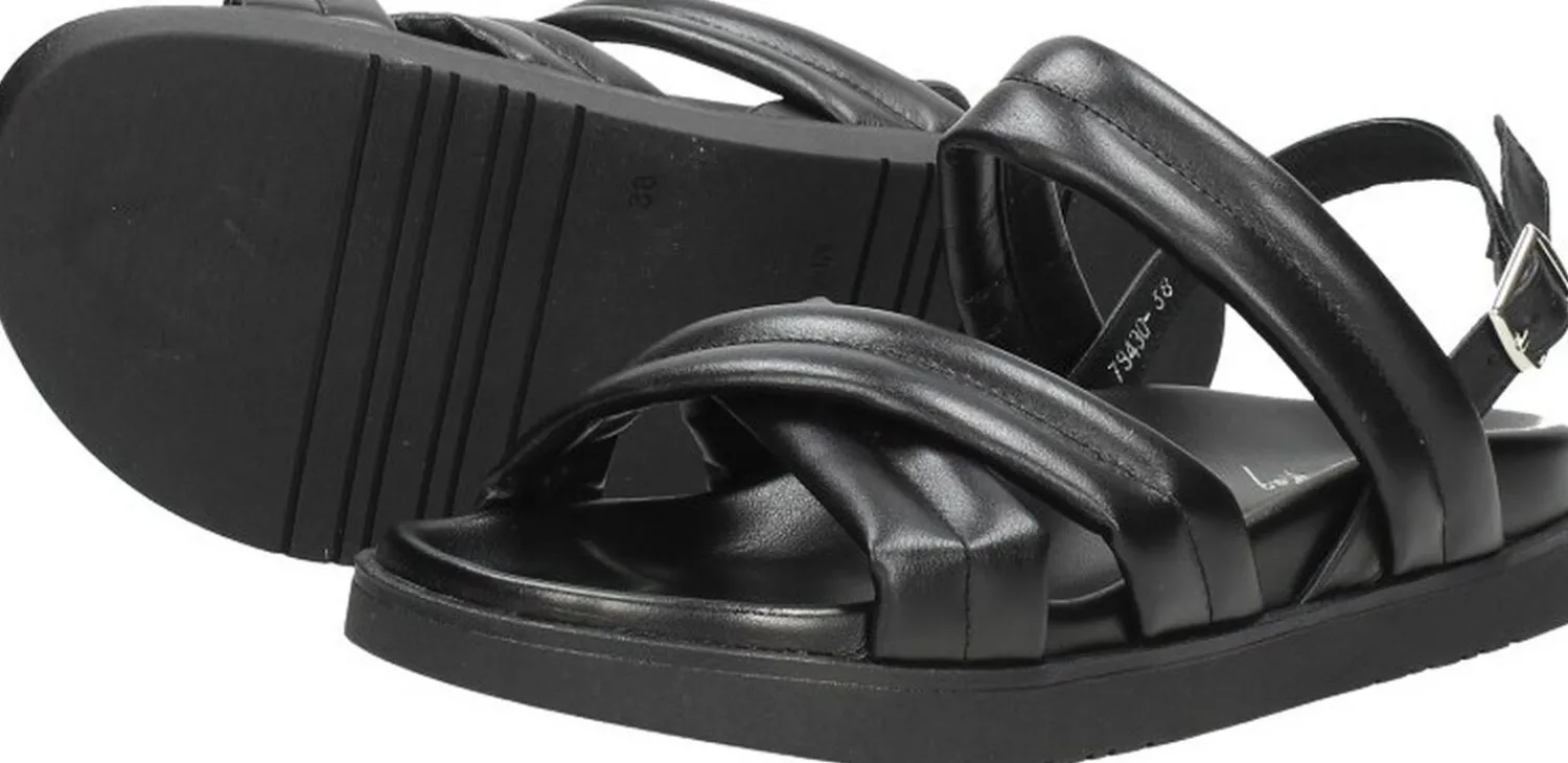 Red Rag Women Flat Sandal Padding Zwart Sale