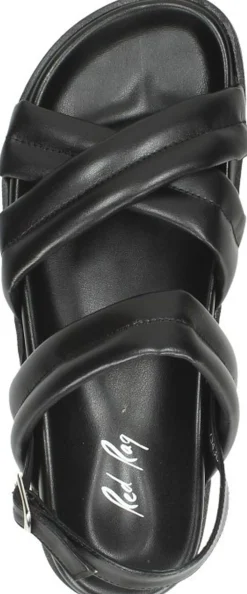 Red Rag Women Flat Sandal Padding Zwart Sale